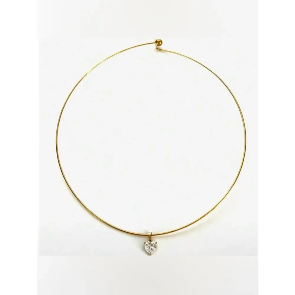 Heart diamond necklace #2636